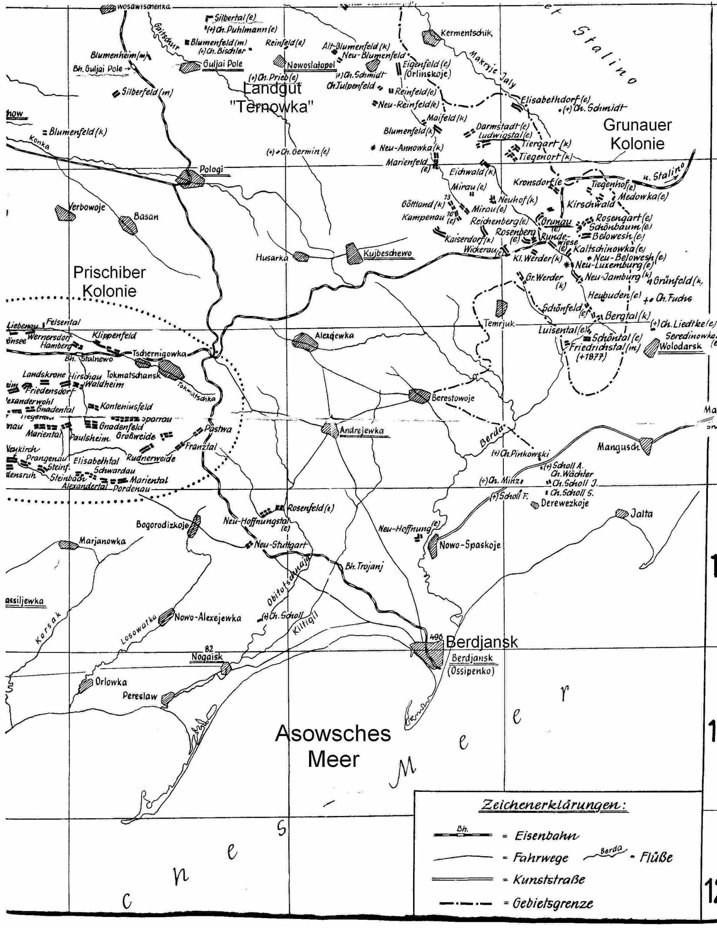 Grunauer Kolonie und Stadt Berdjansk