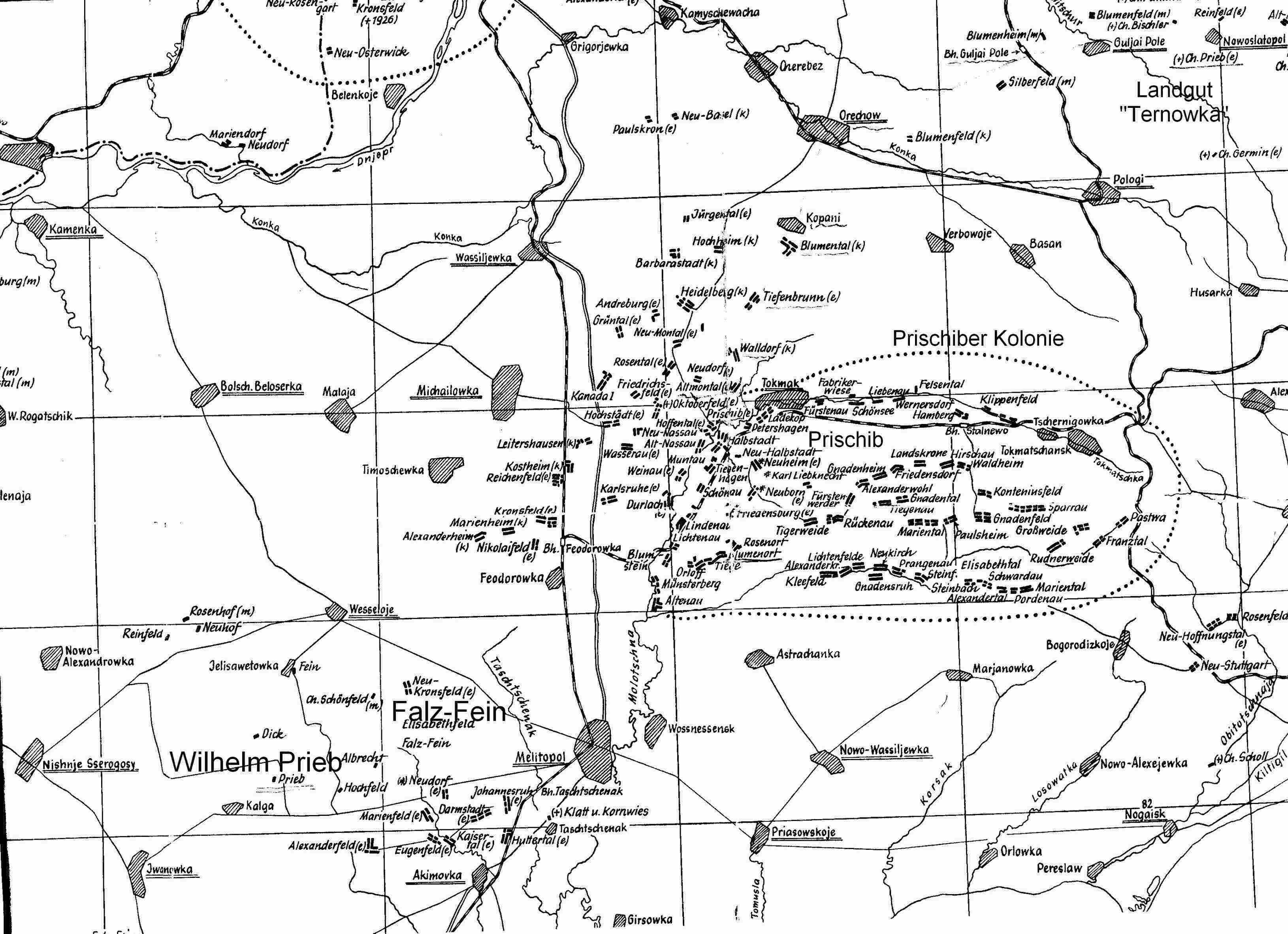 Prischiber Kolonien und Landgut 